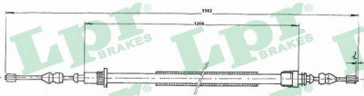 LPR c0691b -  Трос, стояночная тормозная система