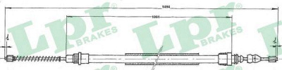 LPR c0698b -  Трос, стояночная тормозная система