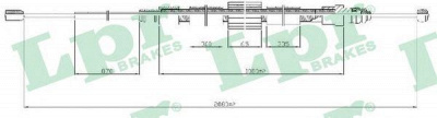 LPR c0716b -  Трос, стояночная тормозная система