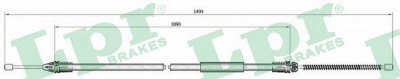 LPR c0718b -  Трос, стояночная тормозная система