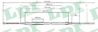 LPR c0955b -  Трос, стояночная тормозная система