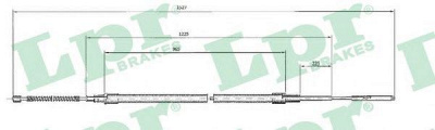 LPR c0964b -  Трос, стояночная тормозная система