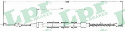LPR c0970b -  Трос, стояночная тормозная система