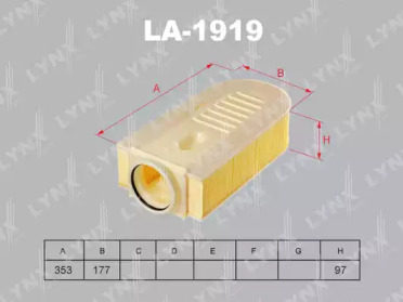 LYNXAUTO la1919 -  Воздушный фильтр