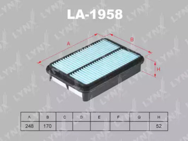 LYNXAUTO la1958 -  Воздушный фильтр