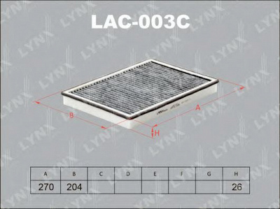 LYNXAUTO lac003c -  Фильтр воздуха в салоне