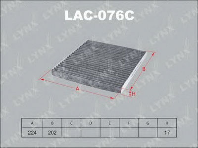 LYNXAUTO lac076c -  Фильтр воздуха в салоне