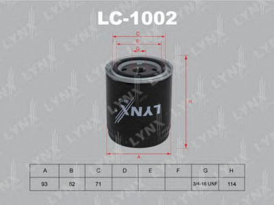 LYNXAUTO lc1002 -  Масляный фильтр