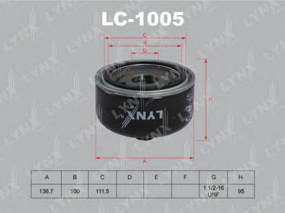LYNXAUTO lc1005 -  Масляный фильтр