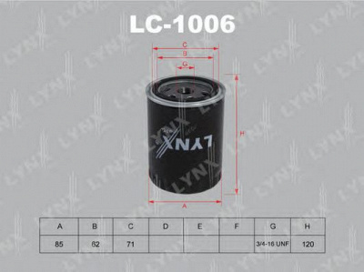 LYNXAUTO lc1006 -  Масляный фильтр