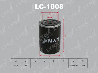 LYNXAUTO lc1008 -  Масляный фильтр
