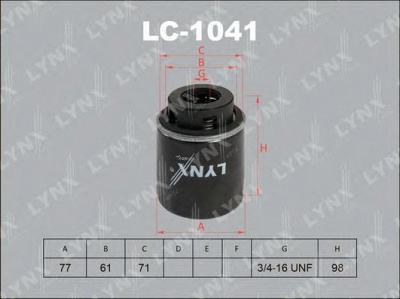 LYNXAUTO lc1041 -  Масляный фильтр