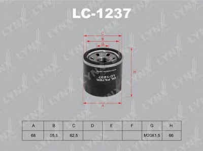LYNXAUTO lc1237 -  Масляный фильтр