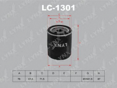 LYNXAUTO lc1301 -  Масляный фильтр