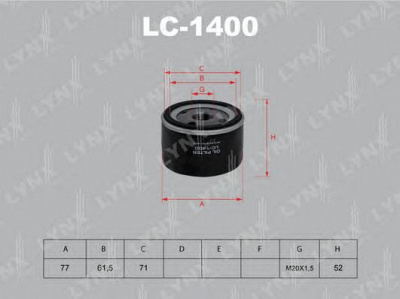 LYNXAUTO lc1400 -  Масляный фильтр