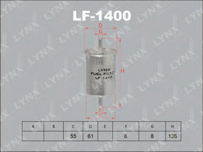 LYNXAUTO lf1400 -  Топливный фильтр