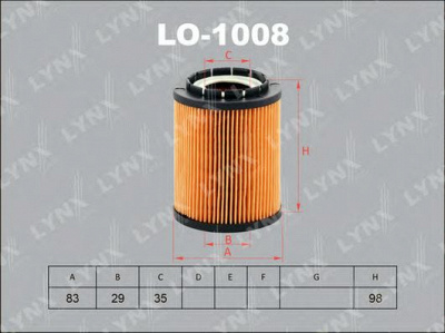 LYNXAUTO lo1008 -  Масляный фильтр