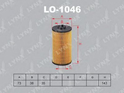 LYNXAUTO lo1046 -  Масляный фильтр