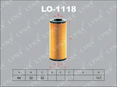 LYNXAUTO lo1118 -  Масляный фильтр