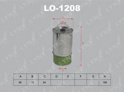 LYNXAUTO lo1208 -  Масляный фильтр