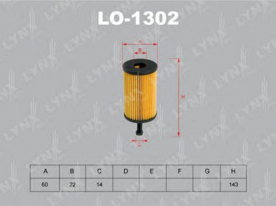 LYNXAUTO lo1302 -  Масляный фильтр