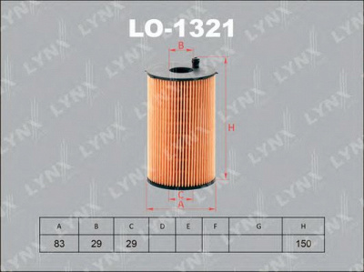 LYNXAUTO lo1321 -  Масляный фильтр