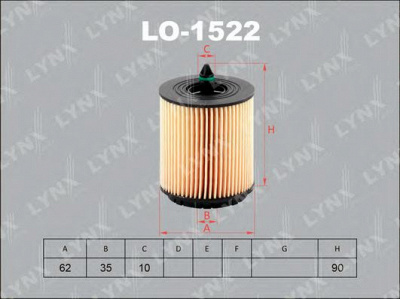 LYNXAUTO lo1522 -  Масляный фильтр