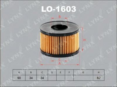 LYNXAUTO lo1603 -  Масляный фильтр