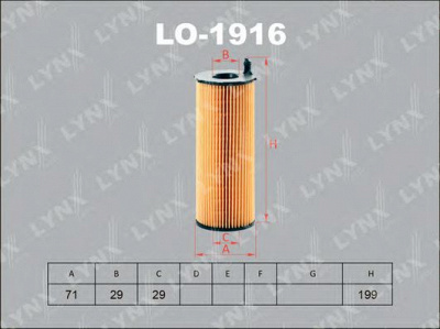 LYNXAUTO lo1916 -  Масляный фильтр