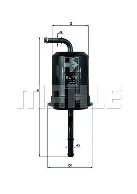 MAHLE kl117 -  Топливный фильтр