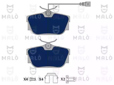 MALO 1050775 -  Комплект тормозных колодок, дисковый тормоз