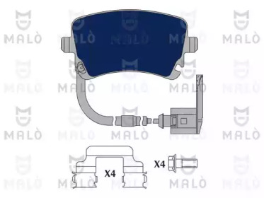 MALO 1050788 -  Комплект тормозных колодок, дисковый тормоз
