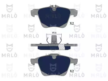 MALO 1051182 -  Комплект тормозных колодок, дисковый тормоз