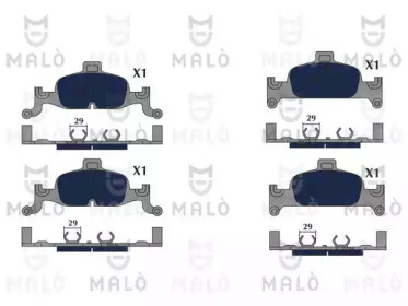 MALO 1051197 -  Комплект тормозных колодок, дисковый тормоз
