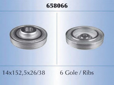 MALO 658066 -  Ременный шкив, коленчатый вал