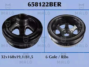 MALO 658122ber -  Ременный шкив, коленчатый вал