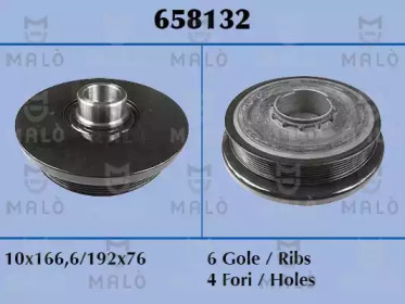 MALO 658132 -  Ременный шкив, коленчатый вал