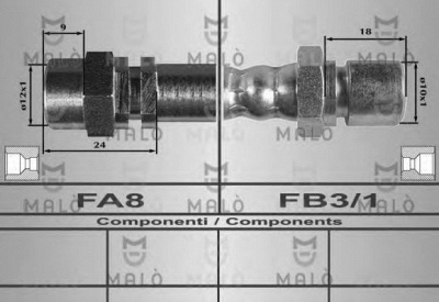 MALO 80333 -  Тормозной шланг