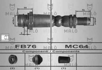 MALO 80450 -  Тормозной шланг