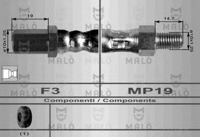 MALO 8509 -  Тормозной шланг