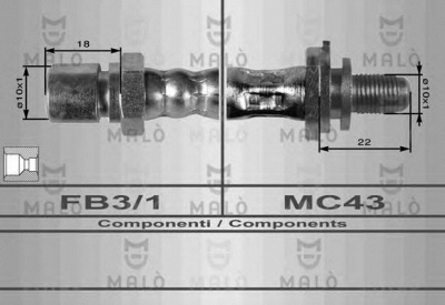 MALO 8614 -  Тормозной шланг