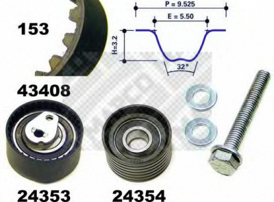 MAPCO 23408 -  Комплект ремня ГРМ