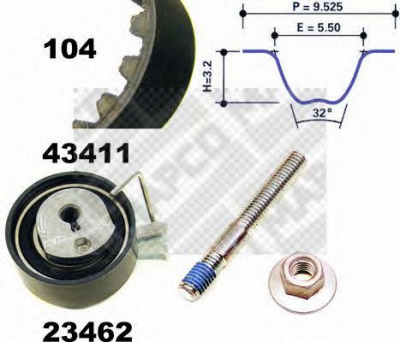 MAPCO 23411 -  Комплект ремня ГРМ
