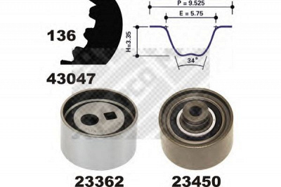 MAPCO 23435 -  Комплект ремня ГРМ
