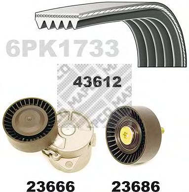 MAPCO 23613 -  Поликлиновой ременный комплект