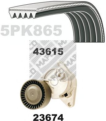 MAPCO 23615 -  Поликлиновой ременный комплект