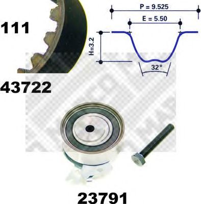 MAPCO 23722 -  Комплект ремня ГРМ