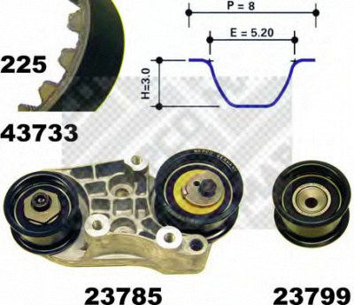 MAPCO 23733 -  Комплект ремня ГРМ