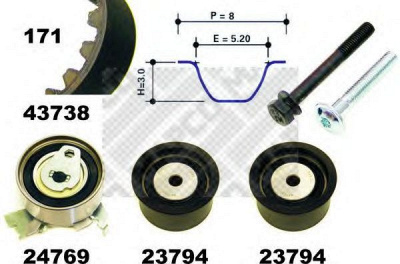 MAPCO 23738 -  Комплект ремня ГРМ