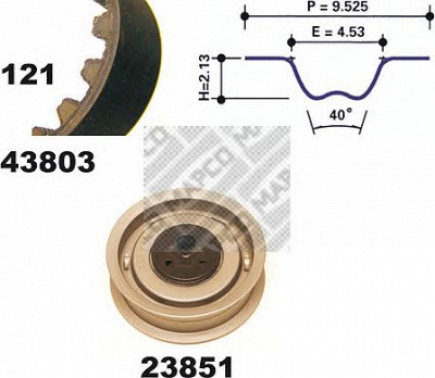 MAPCO 23803 -  Комплект ремня ГРМ